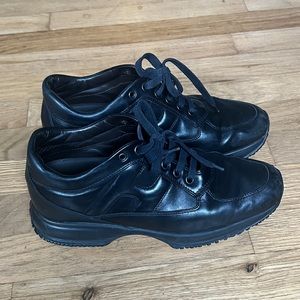 Hogan Black leather sneakers size 7